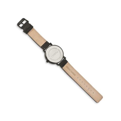 Chisel Black Plated Black Dial Analog Watch with Leather Band