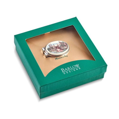 Mens Deer Portrait Oval Money Clip