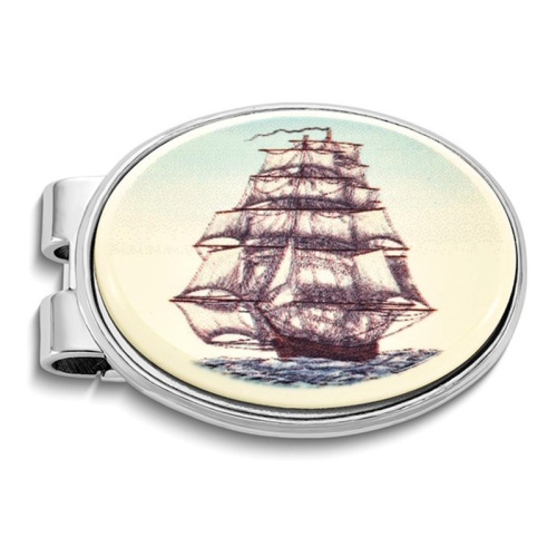 Image 1 of 4.. Mens Lightning Ship Oval Money Clip