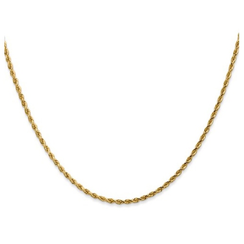 14K Yellow Gold Diamond-Cut Rope Chain Necklace 18 Inches