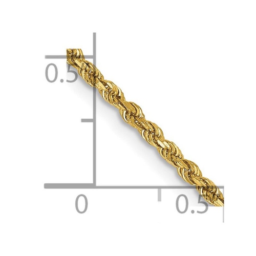 14K Yellow Gold Diamond-Cut Rope Chain Necklace 18 Inches