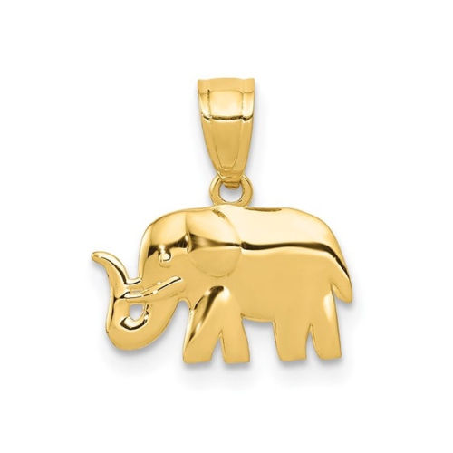 Image 1 de 4.. Pendentif à breloque d'éléphant poli en or jaune 14K ct