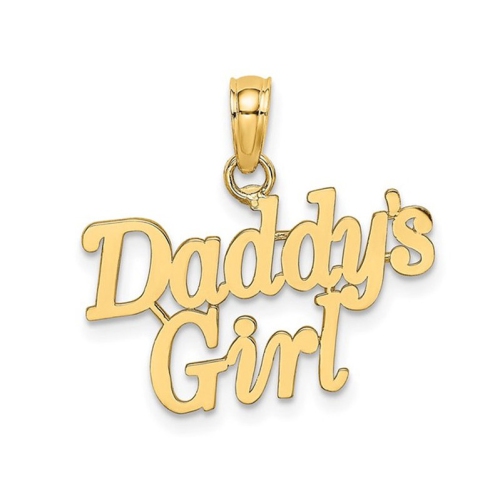 14K Yelllow Gold Daddys Girl Charm Pendant