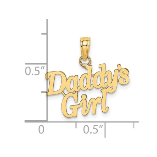 14K Yelllow Gold Daddys Girl Charm Pendant