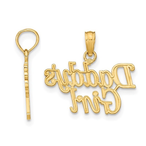 14K Yelllow Gold Daddys Girl Charm Pendant