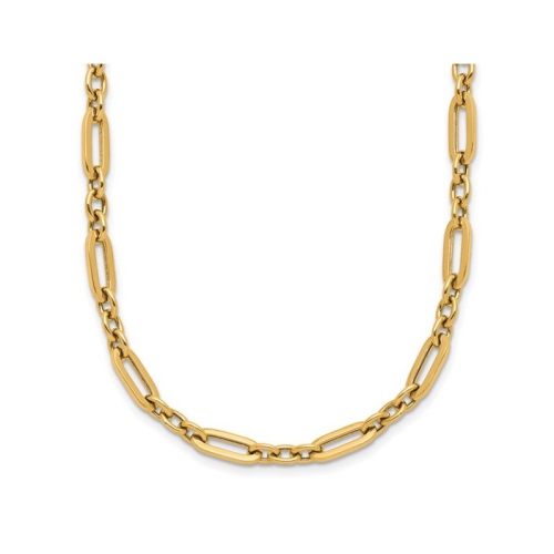 14K Yellow Gold Polished Fancy Link Necklace