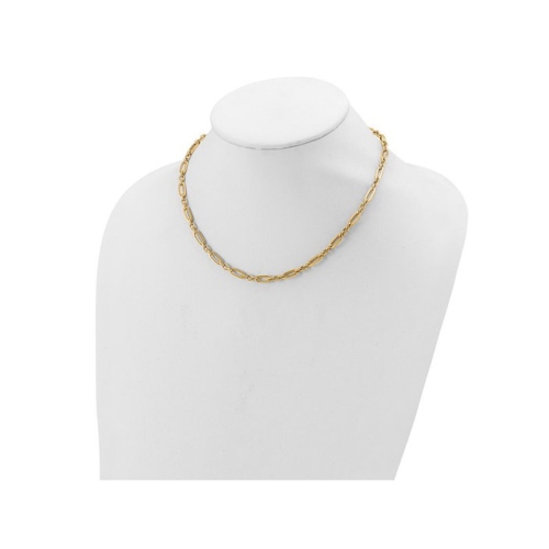 14K Yellow Gold Polished Fancy Link Necklace