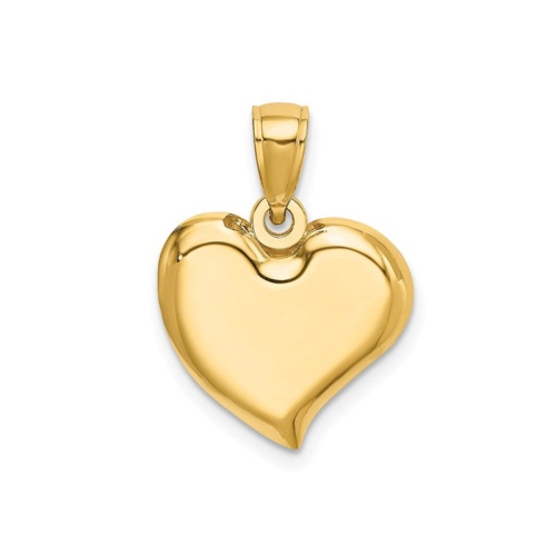 14K Yellow Gold Polished Teardrop Heart Charm Pendant