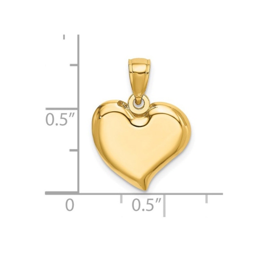 14K Yellow Gold Polished Teardrop Heart Charm Pendant