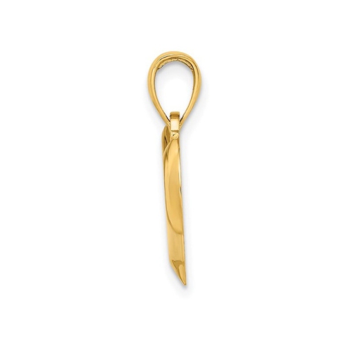 14K Yellow Gold Polished Teardrop Heart Charm Pendant