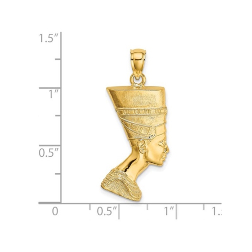 14K Yellow Gold Egyptian Nefertiti Charm Pendant