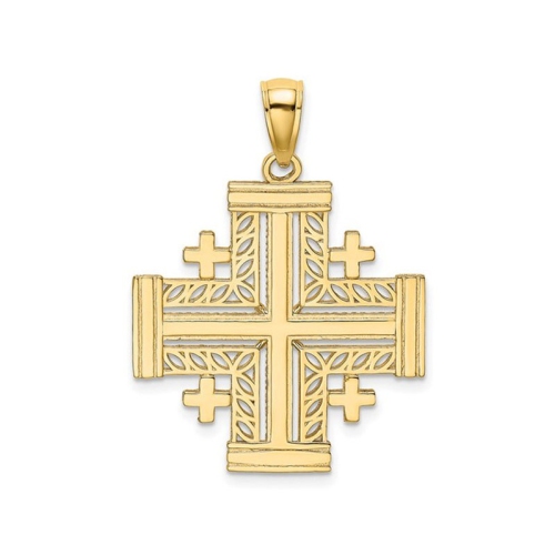 GEM AND HARMONY  Jerusalem Cross Pendant In 14K Gold (No Chain) In Yellow