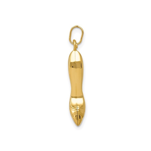 14K Yellow Gold 3D vHigh Heel Charm Pendant