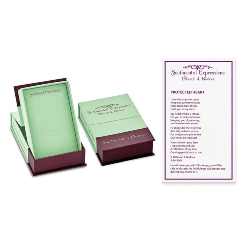 -Protected Heart- Pendant Necklace in Sterling Silver with Synthetic Cubic Zirconia