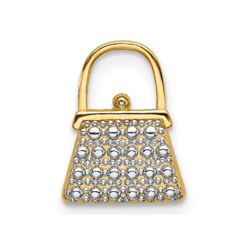 GEM AND HARMONY  14K Gold Handbag Charm Pendant (No Chain) In Yellow