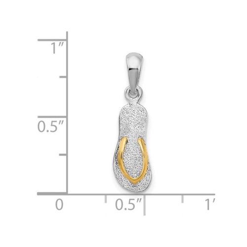 Pendentif sandale sandale en argent sterling 3D avec chaîne