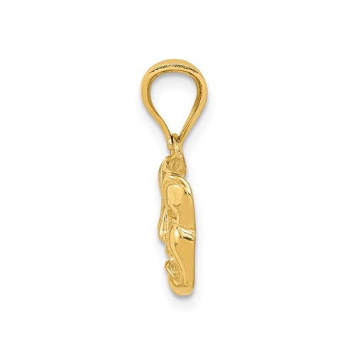 14K Yellow Gold Comedy Tragedy Charm Pendant