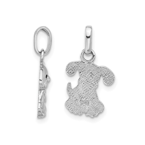 Sterling Silver Cute Dog Puppy Charm Pendant Necklace with Chain