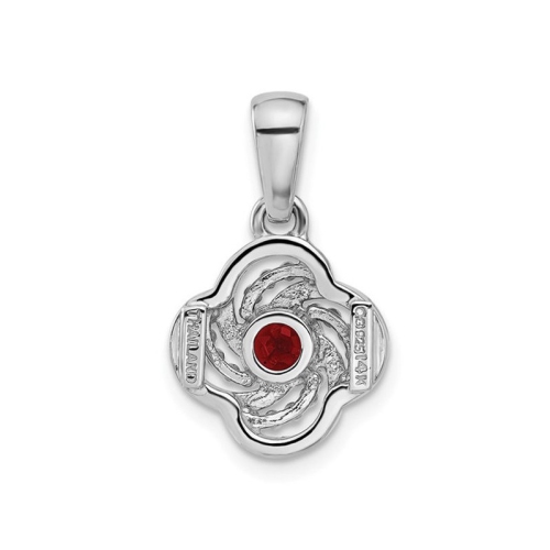 2/3 Carat Garnet Pendant Necklace in Sterling Silver with Chain