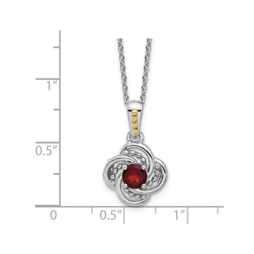 2/3 Carat Garnet Pendant Necklace in Sterling Silver with Chain