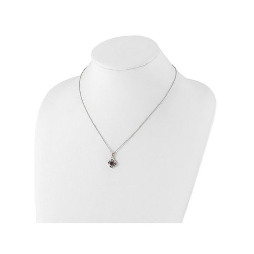 2/3 Carat Garnet Pendant Necklace in Sterling Silver with Chain