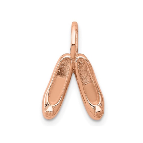 14K Rose PInk Gold Ballet Slippers Charm Pendant