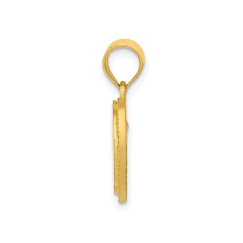 14K Yellow Gold Initial -D- Heart Necklace Pendant Charm with Chain