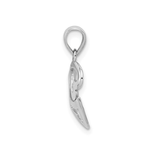 14K White Gold Triple Heart Charm Pendant Necklace with Chain