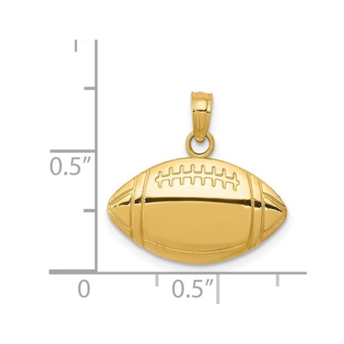 14K Yellow Gold Classic Football Charm Pendant
