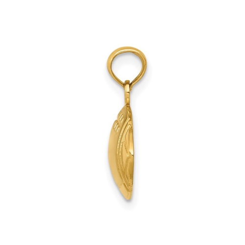 14K Yellow Gold Classic Football Charm Pendant