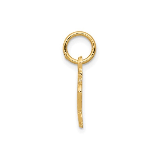 10K Yellow Gold I Love Football Charm Pendant Necklace with Chain