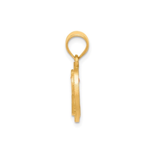 14K Yellow Gold Initial -P- Heart Necklace Pendant Charm with Chain