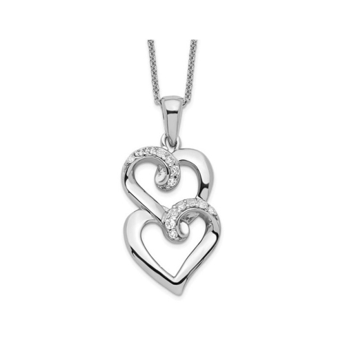 GEM AND HARMONY  to My Sister Heart Pendant Necklace In Sterling With Chain In Silver