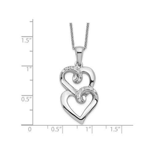 To My Sister Heart Pendant Necklace in Sterling Silver with Chain