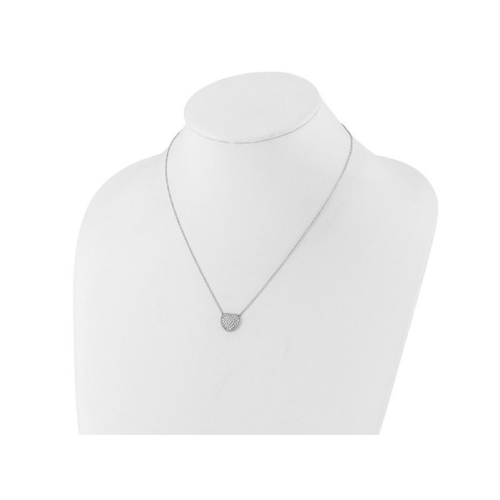 3/4 Carat Lab-Grown Diamond Cluster Heart Pendant Necklace in 14K White Gold with Chain