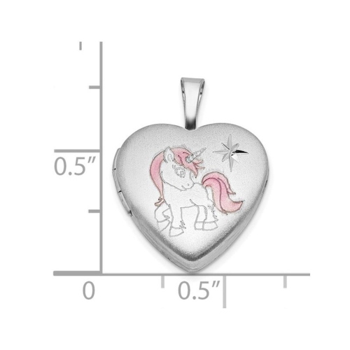 Médaillon en forme de licorne polie en argent sterling avec chaîne
