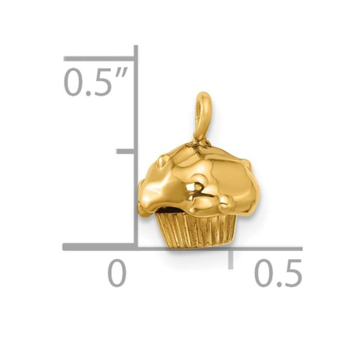 14K Yellow Gold Fancy Muffin Charm Pendant