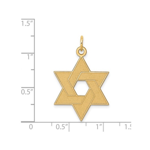 14K Yellow Gold Star of David Pendant Necklace