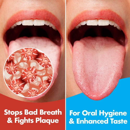 Tongue Scrapers - Pack of 2 - Stainless Steel Tongue Cleaners Brush for Help Getting Rid of Bad Breath & Bacteria - Food Scraper to Keeps Mouth &