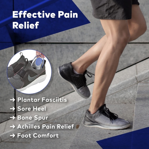 Medca Silicone Gel Heel Cushion Pads, Cups - Shoe Inserts for Plantar Fasciitis, Prevents Sore Heel, Bone Spur & Achilles Pain Relief for Men, Us