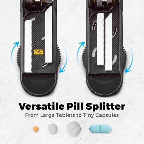 Pill Cutter for Small Pills - Multiple Splitter Pill Cutters for Small to Large Pills, Multi Tablet Split Cutter with Accurate Pill Alignment Cutter,