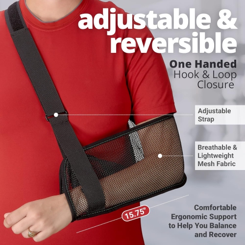 Bretelle d'épaule avec bras en mailles, antidémarreur épaule pour la douche, support réglable pour coude et autre blessure. Support en hauteur pour