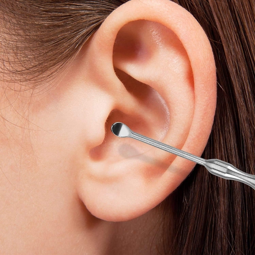 Ear Wax Removal Kit - 6 Piece Ear Cleansing Tool Set, Stainless Steel Ear Curette Earwax Removal Kit for Thorough Ear Cleaner with Spiral Spring