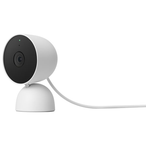 Boîte ouverte - caméra de surveillance intérieure avec fil Nest Cam de Google - neige