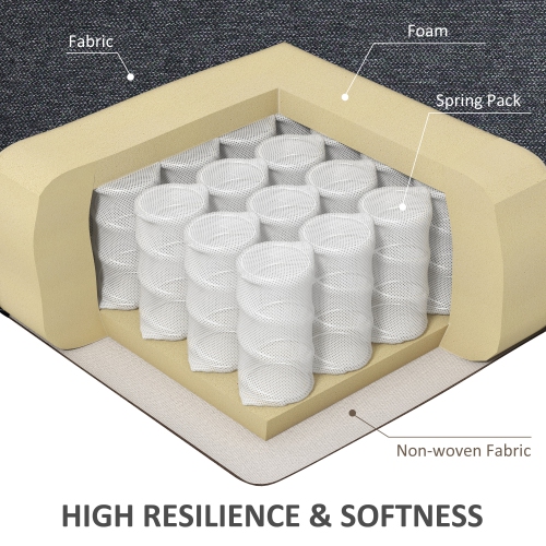 HOMCOM – Causeuse avec revêtement, canapé en tissu de style chenille à 2 places avec accoudoirs arrondis, pattes en bois d'hévéa en forme de gourde