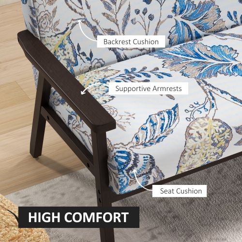 HOMCOM – Causeuse de 48 po pour chambre à coucher, mobilier de causeuse moderne, canapé à 2 places avec pattes en caoutchouc pour salon,