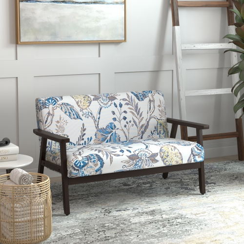 HOMCOM – Causeuse de 48 po pour chambre à coucher, mobilier de causeuse moderne, canapé à 2 places avec pattes en caoutchouc pour salon,