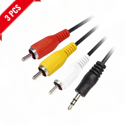 [3 Pack] 3.5mm Jack to 3 RCA Audio-Video Cable