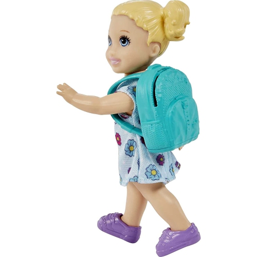 Barbie Teacher Doll, poupée pour tout-petit (Blonde), plateau rabattable, portable, sac à dos et bureau