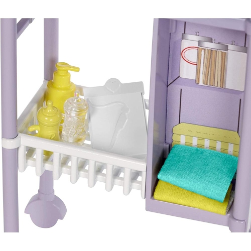 Ensemble de jeu Barbie Baby Doctor avec poupée Brunette, 2 poupées pour bébés, table d'examen et accessoires